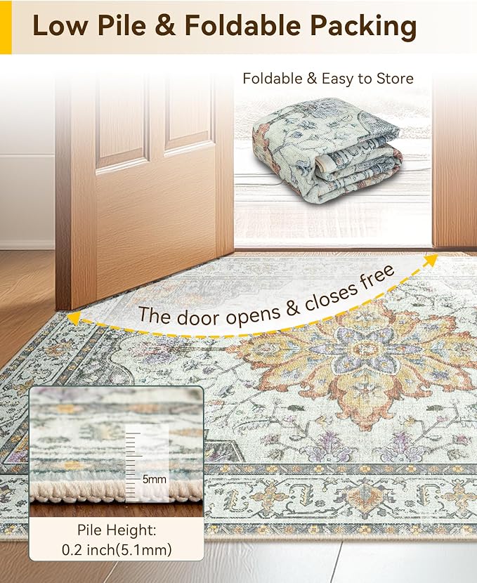 RELEANY Washable Area Rug, Runner 2'x10', Water Repellent, Pet Friendly - Image 7