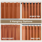 Burnt Orange Linen Curtains 63 Inch Length - Image 5