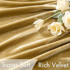 MIULEE Velvet Curtains 52x96 inches 2 Panels Gold Blackout Curtains | Luxury - Image 4