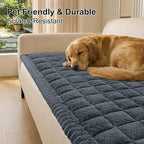 Smiry Couch Cover for Dogs, Non Slip Fuzzy Pet Sofa Arm Covers Washable | Sofa - Image 2