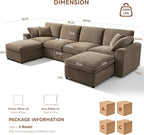 Ihanherry 141" Oversized Cloud Sectional Couches - Image 2