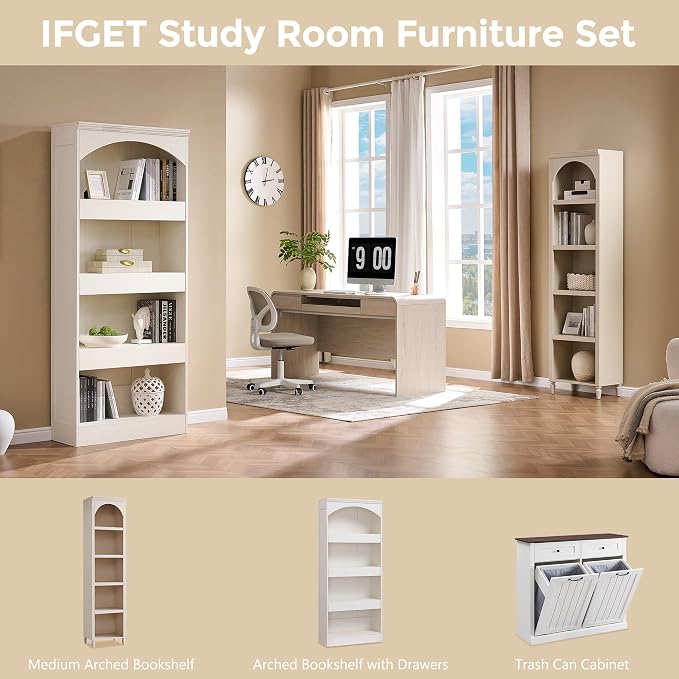 IFGET 76" Tall Arched Bookcase - Image 6