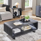 IFGET 48" Modern Coffee Table, 2-Tier Minimalist Center Table - Image 7