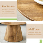 Round Coffee Table 24 in, Modern Wood Grain Living Room Table - Image 5