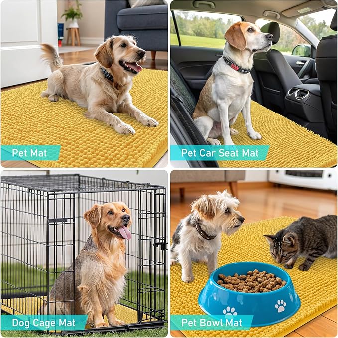 OLANLY Dog Door Mat for Muddy Paws 70x46, Super Absorbent Chenille Mud Mat | - Image 7