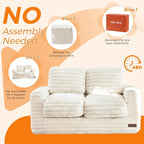 MAXYOYO Extra Wide Kids Bean Bag Chair, Comfy Faux Fur Bean Bag Sofa - Image 5