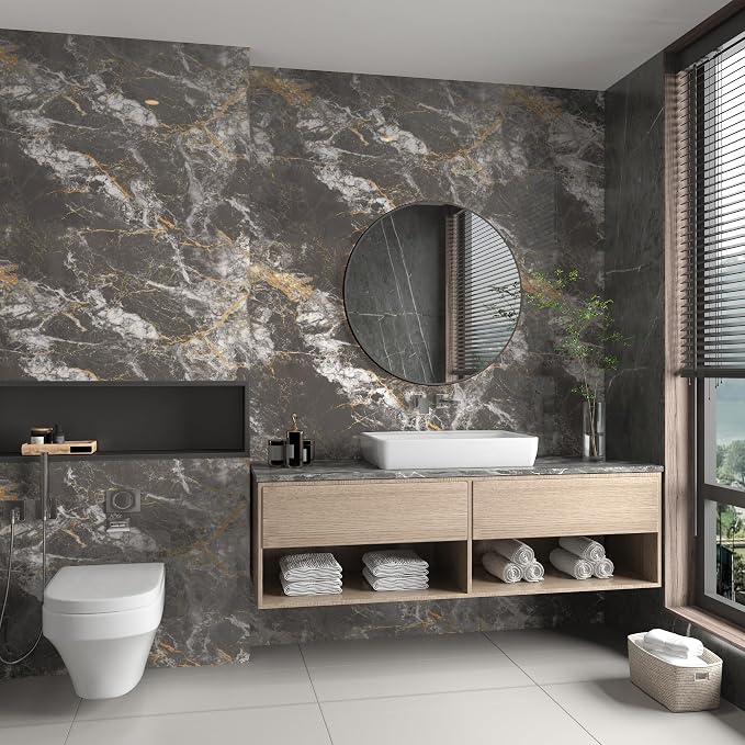 BAYYA Dark Grey/Gold Marble Contact Paper - Image 4