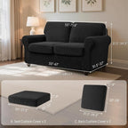 SUBRTEX 5 Pieces Stretch Sofa Slipcover Sets Couch Cover Sets Backrest Cushion - Image 3