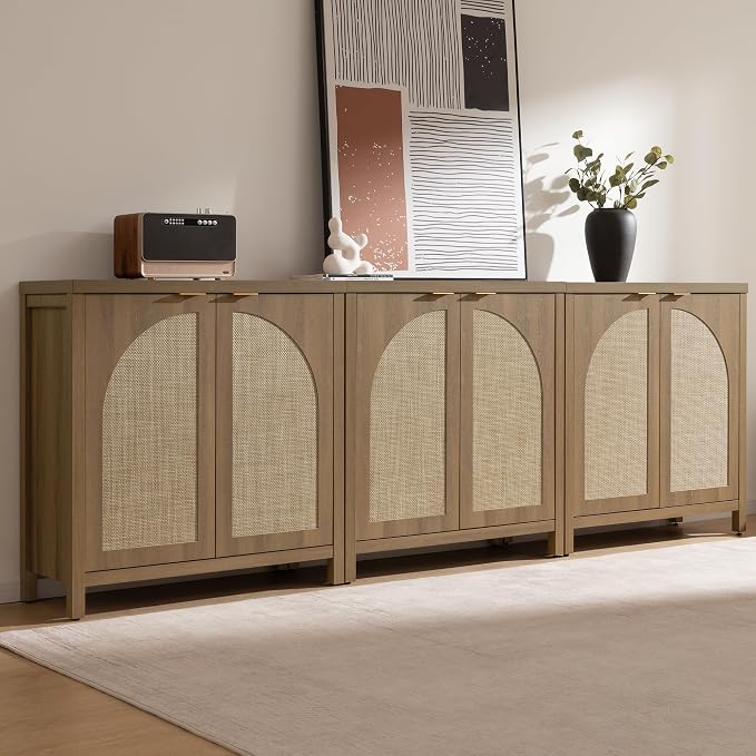SICOTAS 68" W Rattan Sideboard Buffet Cabinet - Image 4