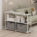 Furinno Turn-N-Tube Storage Shelves, 3-Tier 47.4 Wide Book Shelf, Corner Shelf - Image 2