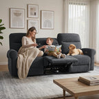 MCombo 87.8" Wall Hugger Power Reclining Sofa, 3-Seat Triple Recliner Couch - Image 5