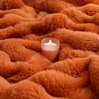 Luxury 1000GSM Rabbit Faux Fur Blanket, Super Warm Cozy Brown Blankets - Image 2