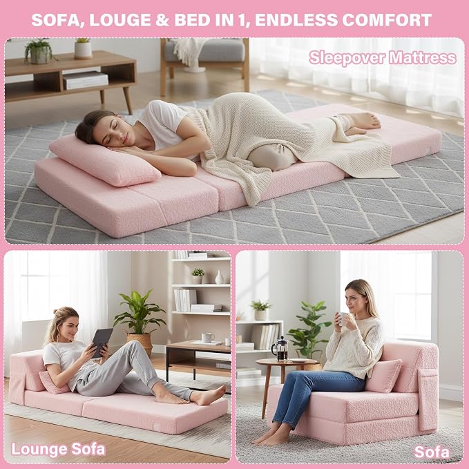 Tiita Convertible Folding Sofa Bed Single Size - Image 4