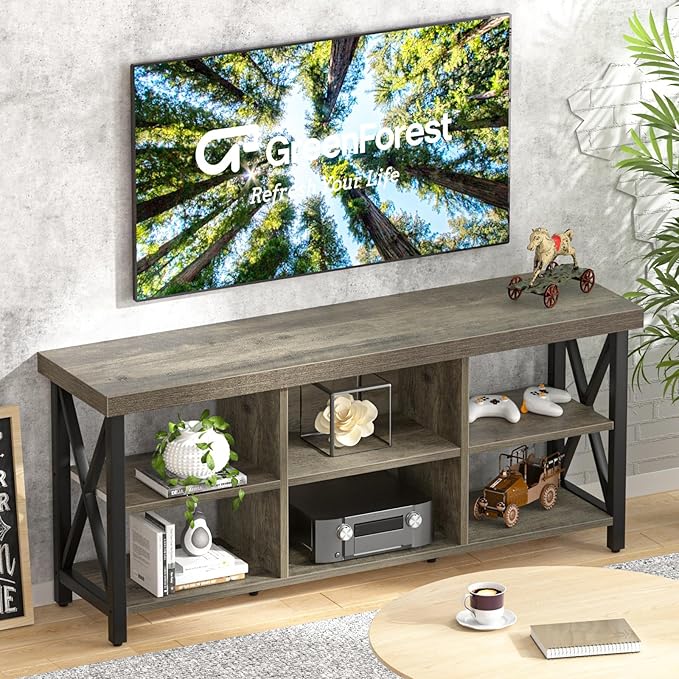 GreenForest TV Stand for TV up to 65 inches, Entertainment Center - Image 6