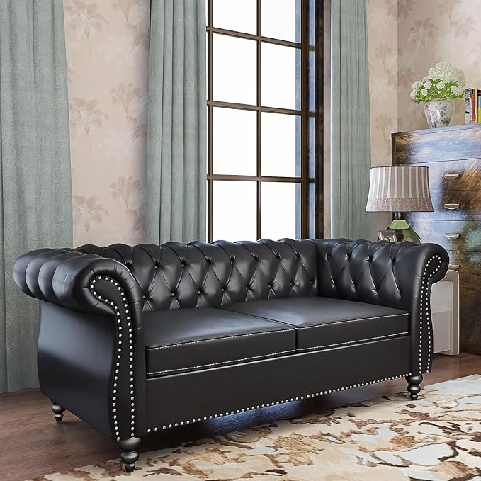 AVZEAR Chesterfield Loveseat Sofa, Upholstered Sofa Modern 2 Seater Couch Sofa - Image 3