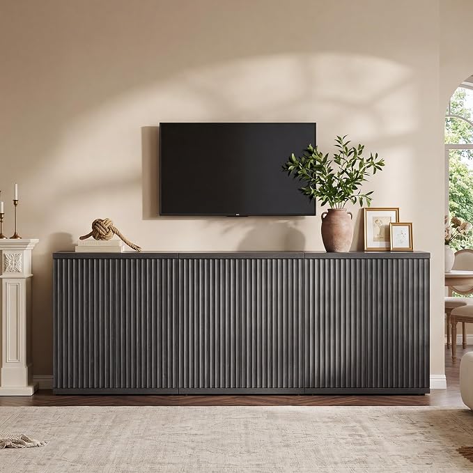 SICOTAS Buffet Cabinet with Storage Accent Sideboard Modern Credenza with Doors - Image 7