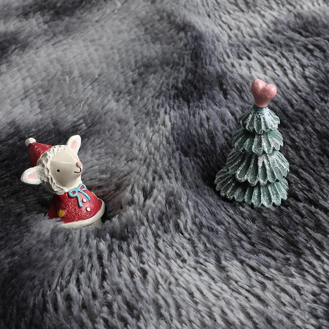 Amdrebio Tie-Dyed Dark Grey Big Round Area Rug 6Ft - Image 2