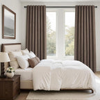 Topfinel 96 Inch Blackout Linen Curtains 2 Panel Set - Image 6
