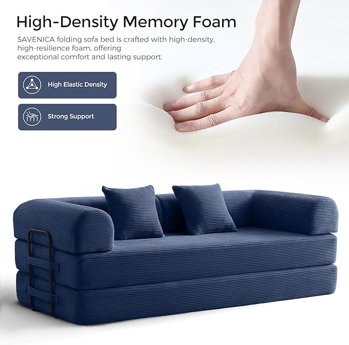 79" Convertible Sofa Bed with Fixed-Shape Frame & Removable Armrests, Modular - Image 3