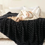 NEWCOSPLAY Fleece Ribbed Cozy Twin Blanket - Image 4