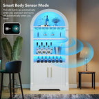 Vlsrka 71" Tall Arched Wine Bar Cabinet - Image 6