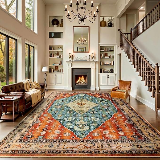 SERISSA 9x12 Washable Non Slip Boho Area Rug - Image 6