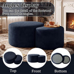 BSHOMGI Nesting Coffee Table Set of 2, Corduroy Ottoman Soft Foot Rest Movable - Image 7