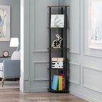 Furinno TURN-N-TUBE Corner Shelf, 5-Tier Corner Bookshelf, Open Storage Shelves - Image 2