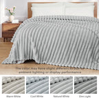 Exclusivo Mezcla Striped Twin Size Fleece Blanket - Image 3