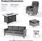 ovios 7 Pieces Patio Furniture Set, Outdoor Wicker Sofa Couch - Image 9