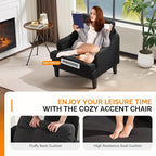 VINGLI Linen Fabric Accent Chairs Set of 2, Comfy Sofa Chair Living Room - Image 6