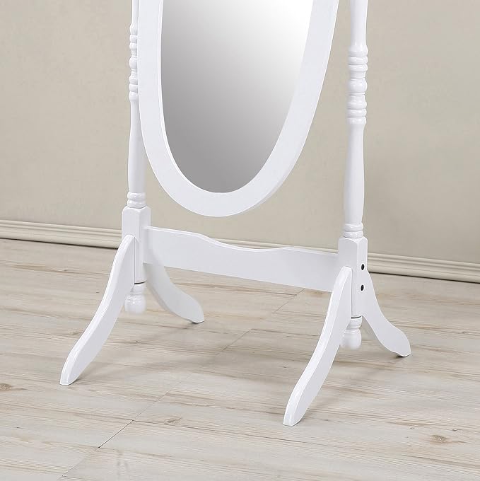 Roundhill Furniture Traditional Queen Anna Style Wood Floor Cheval Mirror - Image 3