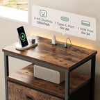 Huuger Night Stand with Charging Station, 4 Drawer Dresser - Image 4