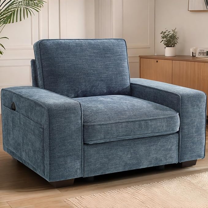 TEKAMON 45" Accent Chair with Seat Storage, Oversized Single Sofa Chair by TEKAMON
