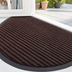 OLANLY Half Circle Front Door Mat 29.5x17, Waterproof Heavy-Duty Doormat | Brown by OLANLY