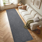2x10 Dark Grey Solid Runner Rug Washable Non-Slip - Image 4