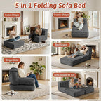 5-in-1 Convertible Folding Sofa Bed, Frameless Convertible Couch - Image 3