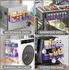 Magnetic Spice Rack for Refrigerator, 2 Pack 100% Metal Strong Magnet Shelf - Image 6