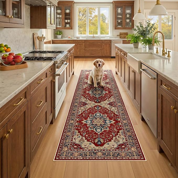 RELEANY Washable Area Rug, Runner 2'6"x8', Water Repellent, Pet Friendly by RELEANY