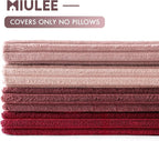 MIULEE Soft Corduroy Decorative Throw Pillow Covers Pink Series 18x18 | Set of 4 - Image 7