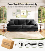 87in Corduroy Couch, Kidirect Sofa No Tool Assembly, Comfy Couches - Image 6