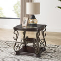26.3'' Dark Brown Retro Wooden End Coffee Table by HMFULE