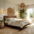 Acacia Frida King Size Bed Frame and Headboard, King Size Platform Bed Frame - Image 3