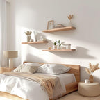 YYWUOJJ Wood Floating Shelves for Wall Decor, Rustic Wall Shelves for Bedroom - Image 2
