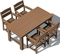 SERWALL Outdoor Dining Table Set, 67‘’ HDPE Patio Dining Set by SERWALL