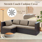 CALBODE 12Pcs Outdoor Stretch Cushion Covers, Waterproof Outdoor Chair Cushion - Image 6