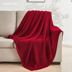 CozeCube Christmas Red Seed Stitch Throw Blanket 60"x80", Farmhouse Decor | - Image 4
