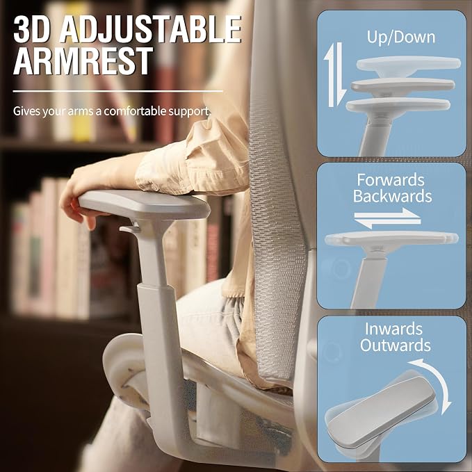 ELABEST Mesh Office Chair, Ergonomic Computer Desk Chair, Sturdy Task Chair- - Image 6