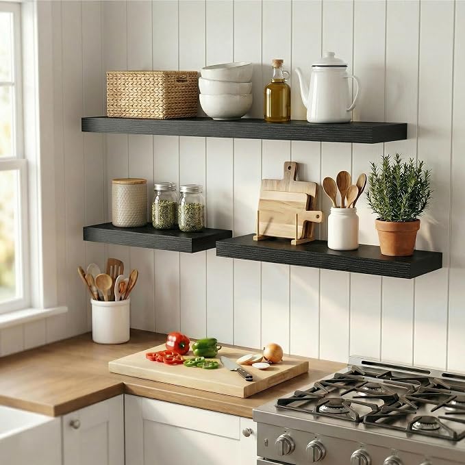 12 inch Deep Floating Shelves for Wall, 36 inch Wide Engineered Wood Wall - Image 6