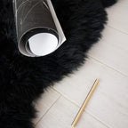 HUAHOO Premium Genuine Sheepskin Rug Black Real Australia Sheepskin Natural - Image 3